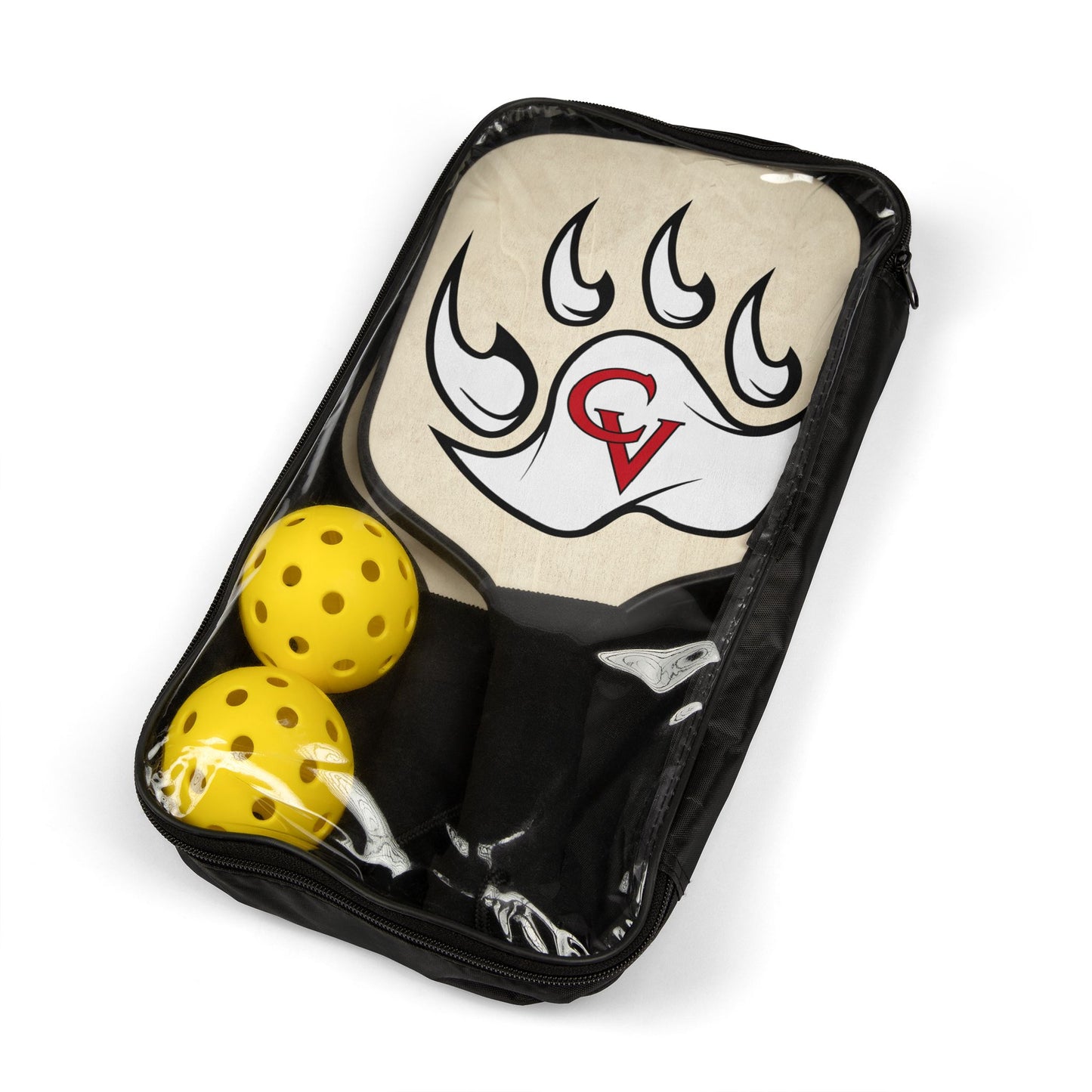Pickleball Paddle Set — Team CV Bear Paw Logo Pickleball Kit (2 Paddles + Balls)