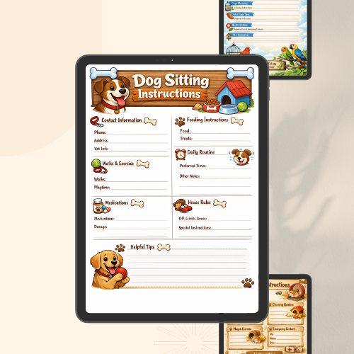 Pet Sitter Instruction Templates