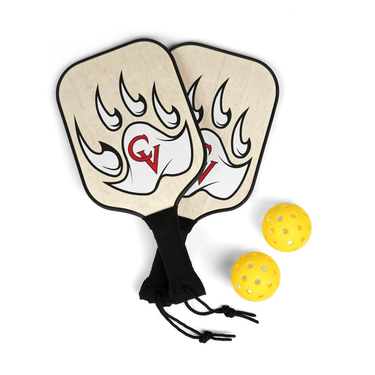 Pickleball Paddle Set — Team CV Bear Paw Logo Pickleball Kit (2 Paddles + Balls)