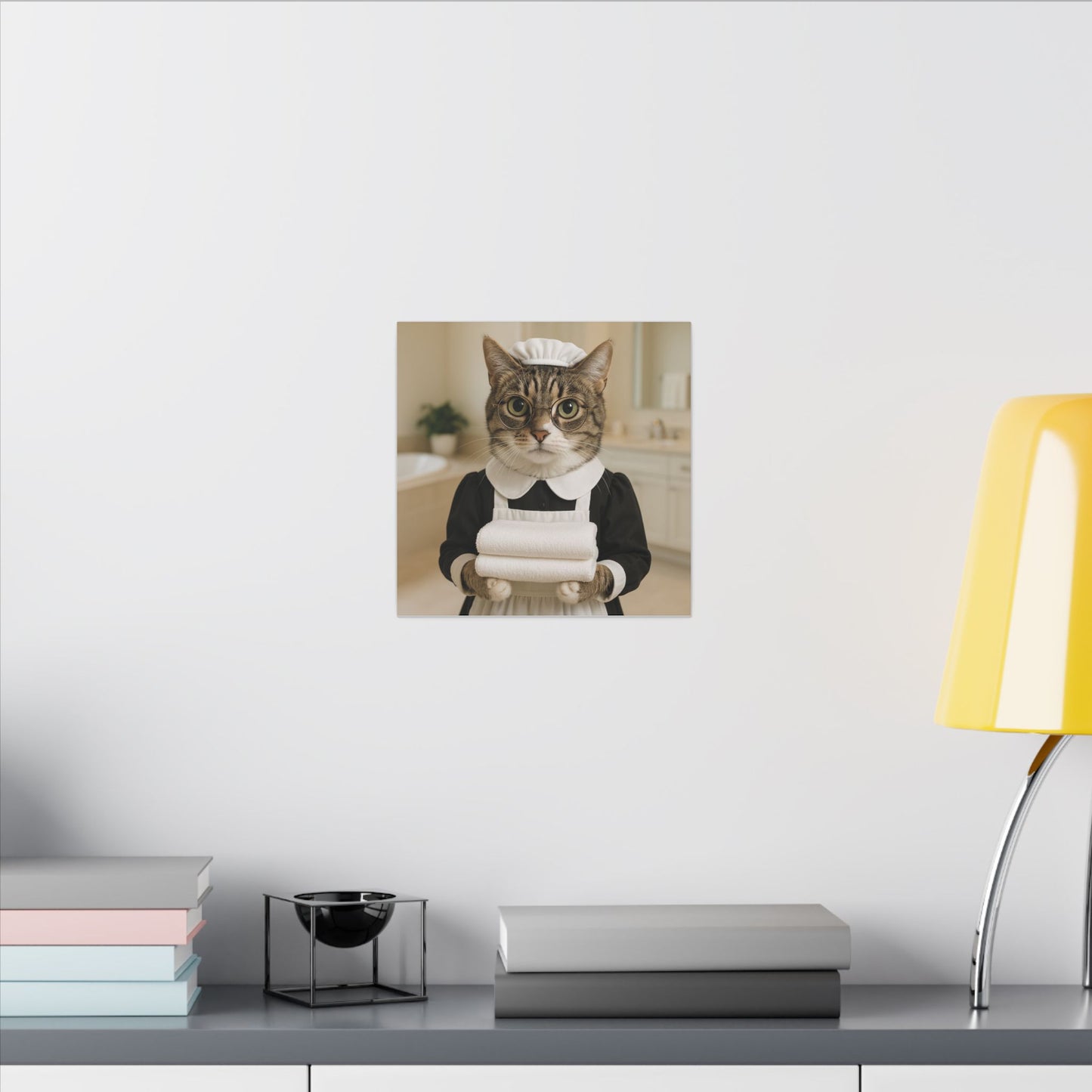 Canvas Print - Emma the Destroyer Maid Cat Towel Delivery